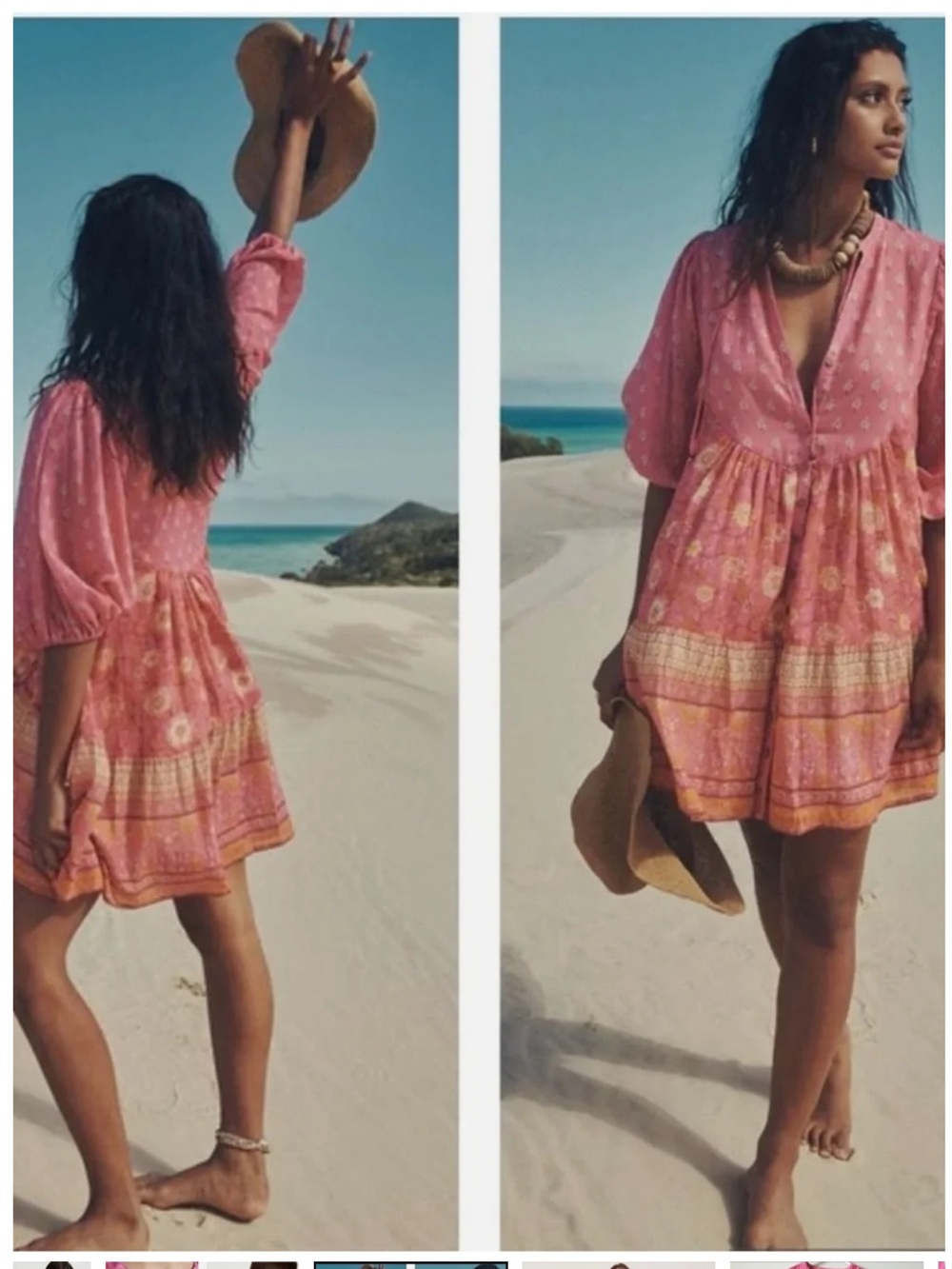 Spell & The Gypsy Collective Pink Floral Boho Mini Dress Size Small - Picture 3 of 12